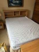 Bed Frame/Headboard/Bench and contents - Headboard is 66” W