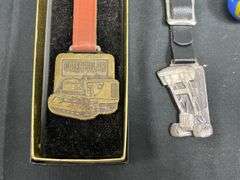 (3) Caterpillar Watch Fobs + Marble