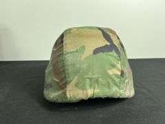 US PASGT Ballistic Helmet w/Camo Cover and Chinstrap