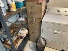 Metal Filing Cabinet with Trashcan