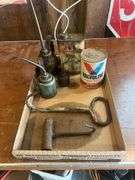 Old Oil Cans and Hand Hooks