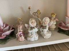 Lot of Assorted Figurines - Angels/Candle Holders