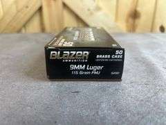 6 Boxes Blazer 115 Gr. FMJ 9mm