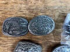 (6) Hesston Rodeo Belt Buckles