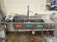 3 Bay Stainless Sink - 7.5 Ft x 2 Ft