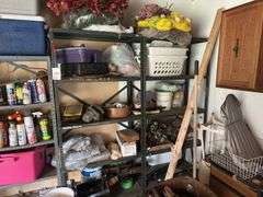 2 Metal Shelves + Contents