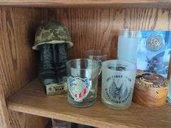US Marines Lot - Rare Decanter/BELT buckles/Glassware/Golf Balls/ More