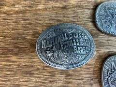 (5) Hesston Rodeo Belt Buckles