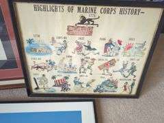 (3) Pieces Framed Pictures - Marine History/DC