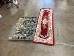2 Decorative Rugs Red & Brown