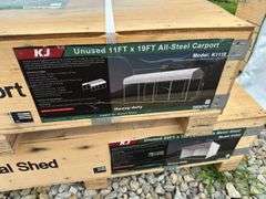 KJ 11 X 19FT Single Steel Carport