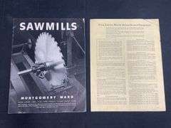 (2) Montgomery Ward Saw Mills Sales Literature + Price List