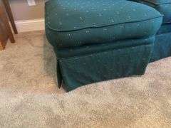 Green Cloth Chair & Ottoman
