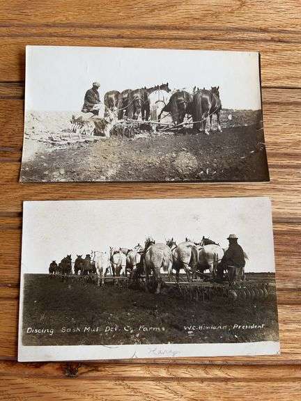 Horse Drawn Disk Photo Postcard + Photo image