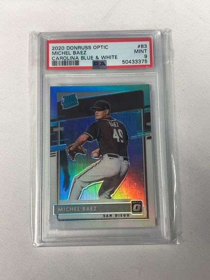 2020 Donruss Optic Carolina #83 Michael Baez ROOKIE Graded PSA 9 image
