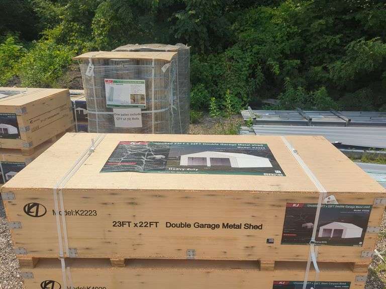 (1) KJ - 23 ft x 22 ft Double Garage Metal Shed - K2223 image