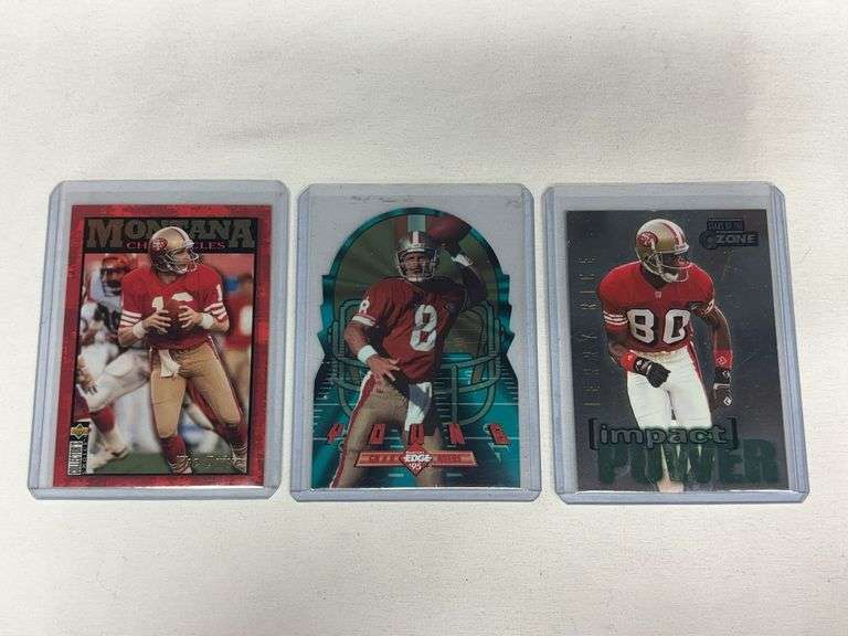 (3) NFL Legend INSERT Cards (Rice, Young, Montana) image