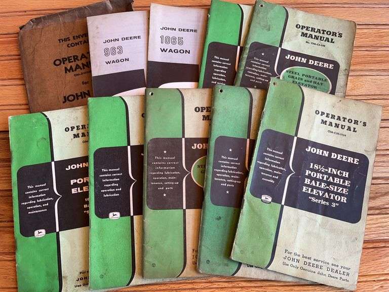 (10) John Deere Elevator + Wagon Manuals image