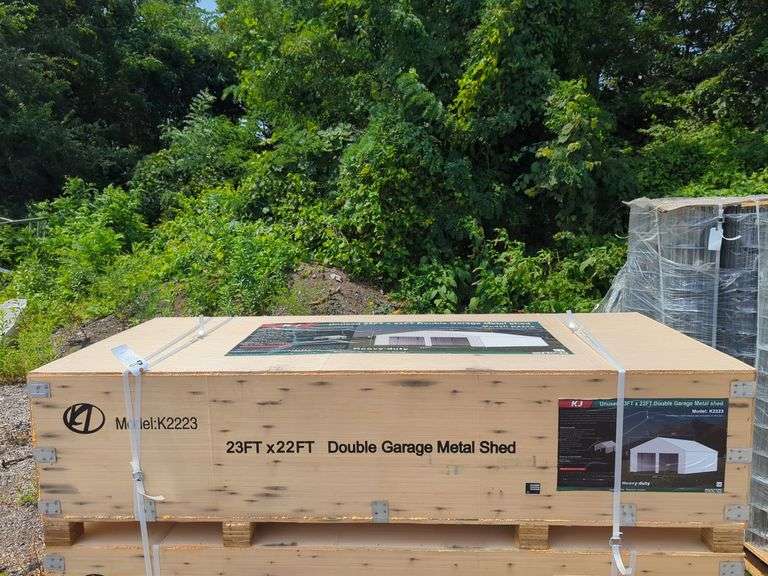 (1) KJ - 23 ft x 22 ft Double Garage Metal Shed - K2223 image