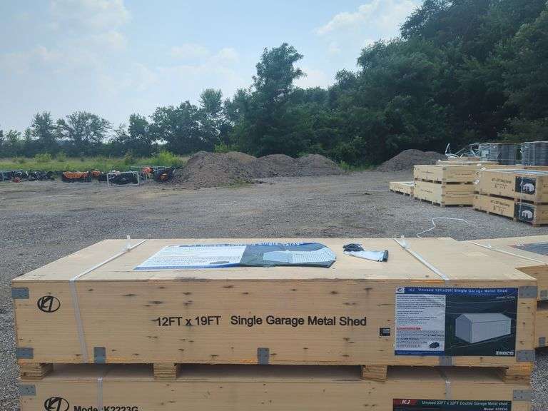 (1) KJ - 12 ft x 19 ft Single Garage Metal Shed - K1220 image