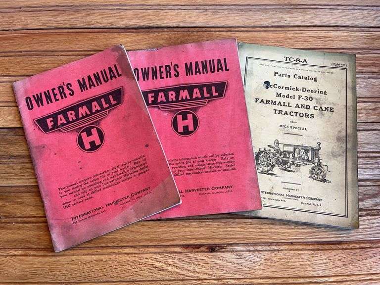 (3) IHC Farmall Tractor Manuals image