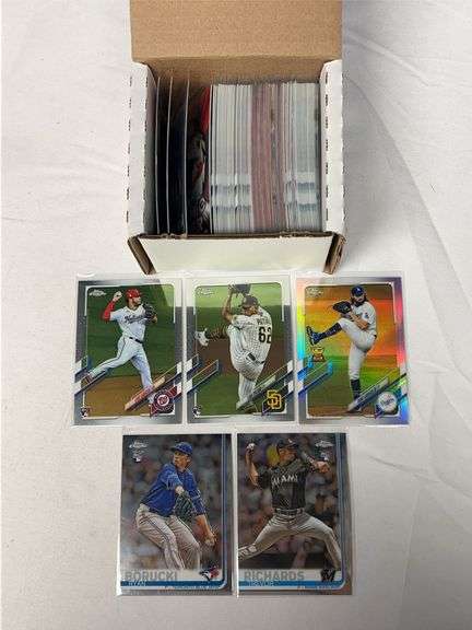 200ct. Box of Modern Topps Chrome Baseball Rookies & Stars w/ Inserts & Parallels image