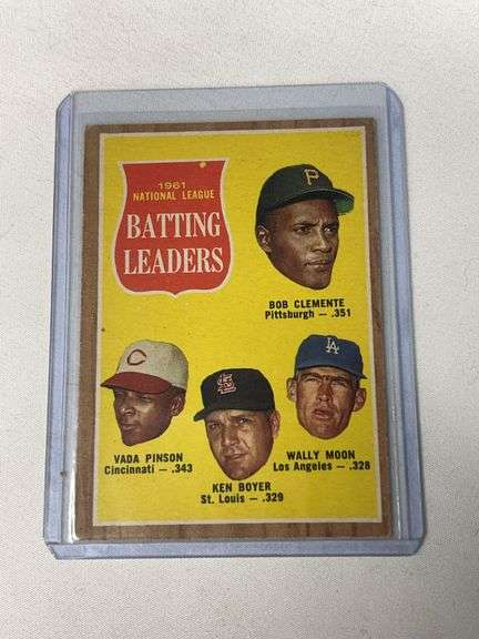 1962 Topps #52 N.L. Batting Leaders(Clemente) image