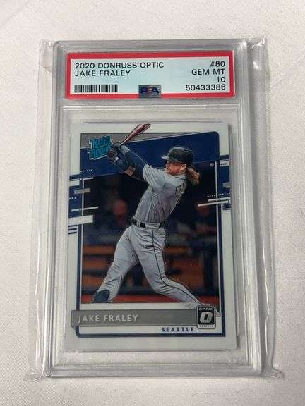 2020 Donruss Optic #80 Jake Fraley Graded PSA 10 GEM image