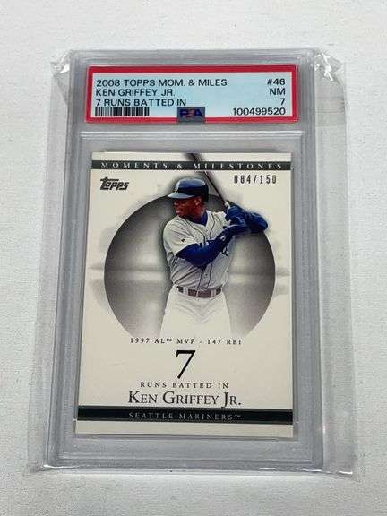 2008 Topps Moments & Milestones #46 Ken Griffey Jr. #'d/150 Graded PSA 7 image