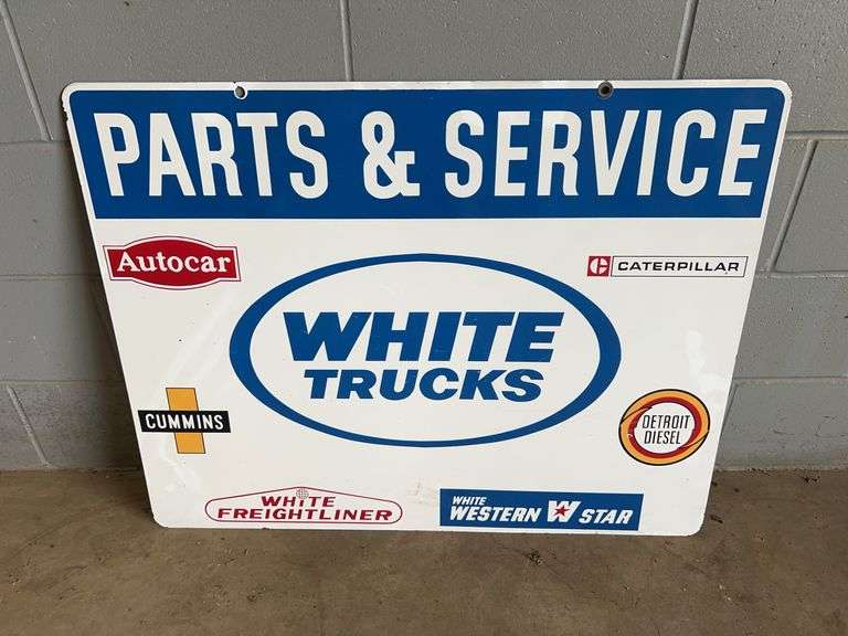 White Trucks Double Sided Sign image