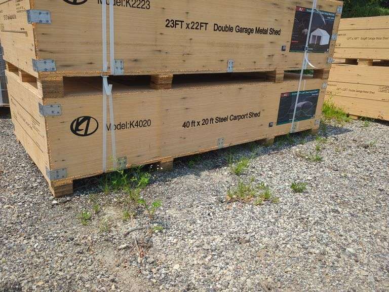 (1) KJ - 40 ft x 20 ft Steel Carport Shed - K4020 image