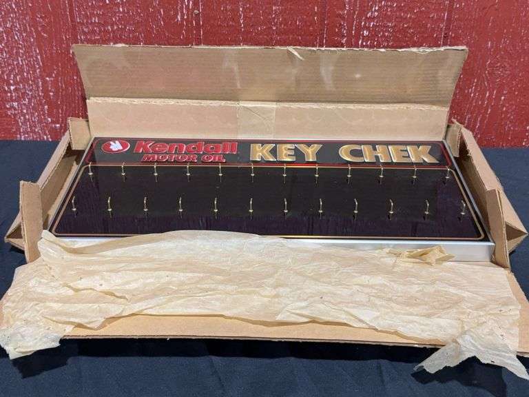 Kendall Motor Oil Key Chek Sign NIB image