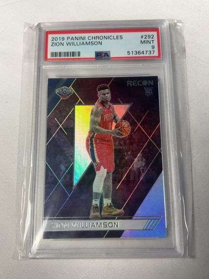2019 Panini Chronicles Recon #292 Zion Williamson ROOKIE Graded PSA 9 image