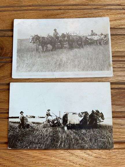 (2) Grain Binder Photo Postcard image