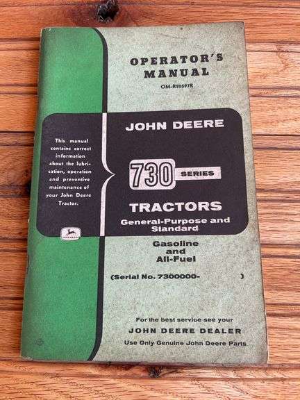John Deere 730 Tractor Operators Manual image