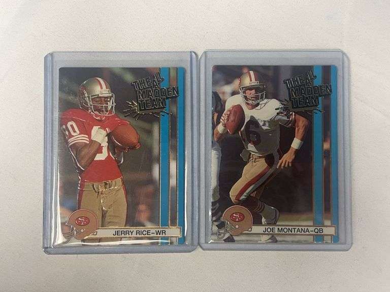 1990 All-Madden Joe Montana/Jerry Rice Football Cards image