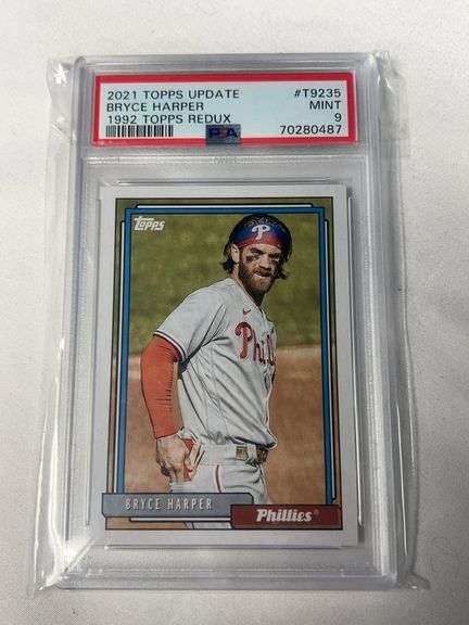 2021 Topps Update #T9235 Bryce Harper Graded PSA 9 image
