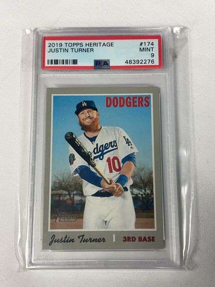 2019 Topps Heritage #174 Justin Turner Graded PSA 9 image