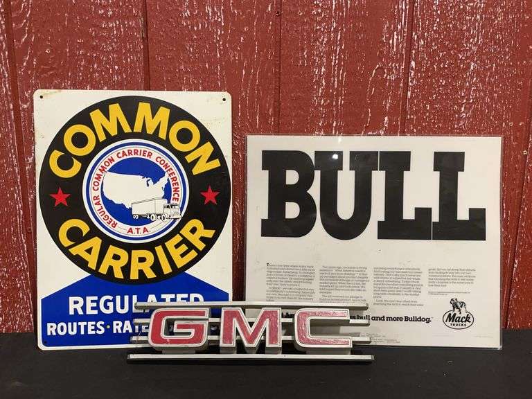 (3) GMC, Common Carrier, Mack Signs image