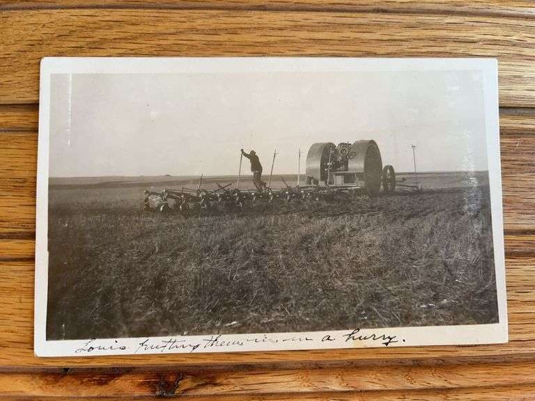 Emerson Brantingham Big 4 Tractor Photo Postcard image