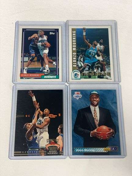 (4) Alonzo Mourning NBA ROOKIE Cards image
