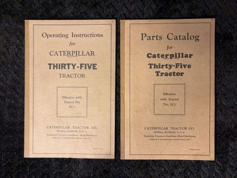 (2) Caterpillar Thirty-Five Operating Instructions and Parts Catalog Books image