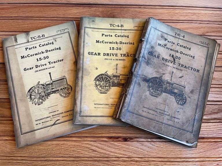 (3) McCormick-Deering 15-30 Tractor Parts Catalogs image