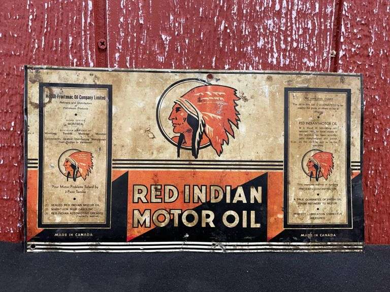 Red Indian Motor Oil SST Sign image