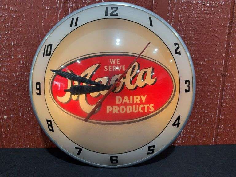Maola Dairy Products Lighted Clock image