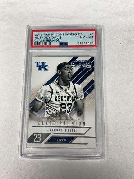 2015 Panini Contenders Class Reunion #2 Anthony Davis Graded PSA 8 image