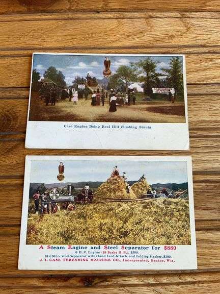 (2) Case Steam Engine Postcards image