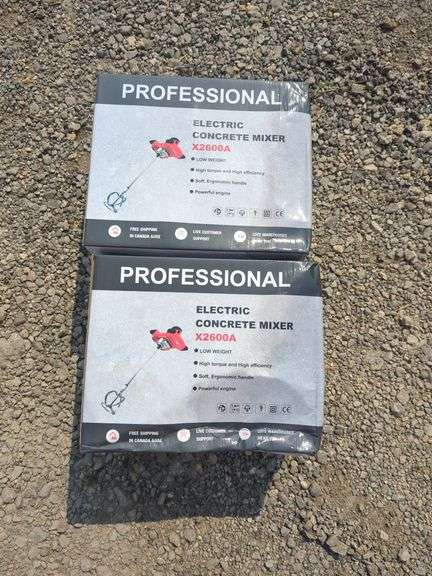 (2) Professional Electric Concrete Mixers - X2600A image
