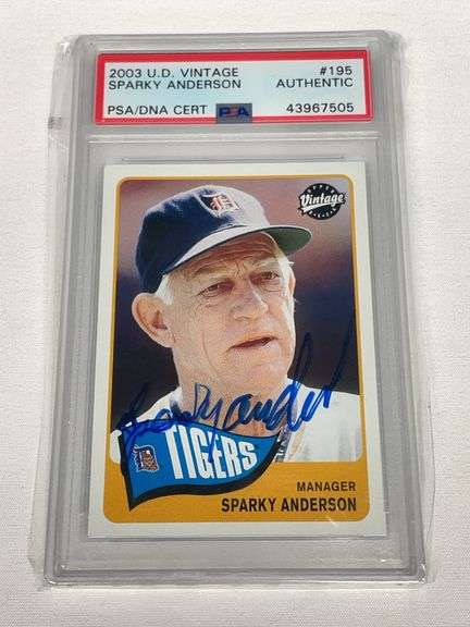 2003 Upper Deck Vintage #195 Sparky Anderson AUTO PSA Authentic image