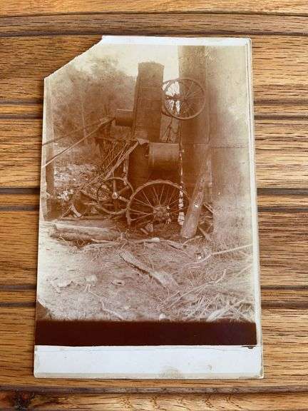 Steam Engine Wreck Photo Postcard image